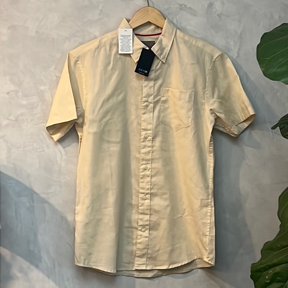NWT Joe’s Jeans Short Sleeve Linen/cotton Blend button front Shirt. Size S
